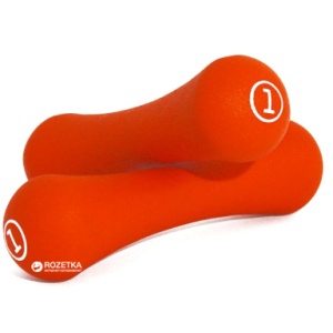 Гантелі неопренові LiveUp Neoprene Dumbbell 2х1 кг пара Orange (LS2002-B1) в Ужгороді