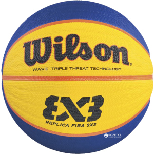 Мяч баскетбольный Wilson FIBA 3X3 Replica Basketball Size 6 SS16 Yellow-Blue (WTB1033XB) лучшая модель в Ужгороде