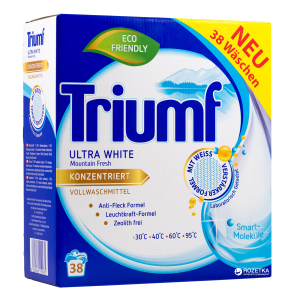 Концентрированный стиральный порошок Triumf Ultra White для белого белья 2.8 кг (4260266159935) лучшая модель в Ужгороде