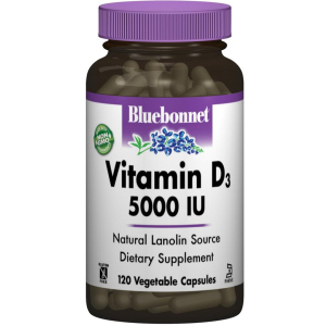 Вітаміни Bluebonnet Nutrition Вітамін D3 5000IU 120 гелевих капсул (743715003699) краща модель в Ужгороді