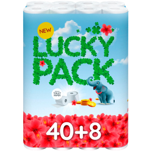 Туалетний папір Lucky pack 140 відривів 2 шари 48 рулонів Білий (8595027101424) в Ужгороді