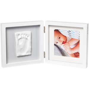 Набор для создания отпечатка ручки и ножки малыша Baby Art Двойная рамка квадратная Бело/серая (3601095200) (3220660304493) в Ужгороде