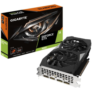 Відеокарта GIGABYTE GeForce GTX1660 6144Mb OC (GV-N1660OC-6GD) краща модель в Ужгороді