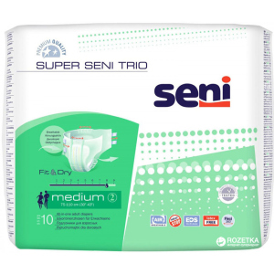 Підгузки для дорослих Seni Super Trio Medium 10 шт (5900516691707) в Ужгороді