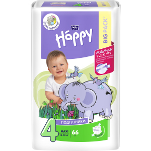 Підгузки дитячі Bella Baby Happy Green Tea 3D Maxi 8-18 кг 66 шт (5900516602888) в Ужгороді