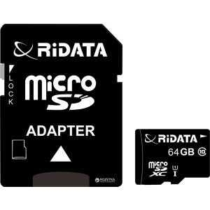 RiDATA microSDXC 64GB Class 10 UHS-I + SD адаптер (FF964426) лучшая модель в Ужгороде