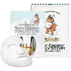 Маска тканевая с паровым кремом Elizavecca Silky Creamy Donkey Steam Cream Mask Pack 10 шт по 25 мл (8809520942164) ТОП в Ужгороде