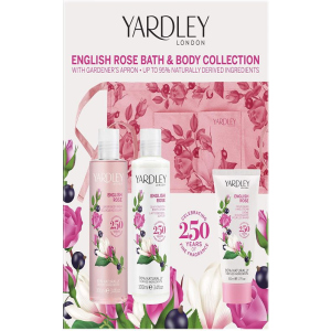 Набір для жінок Yardley English Rose Bath &amp; Body with Apron + троянда косметичка (5056179301870) ТОП в Ужгороді