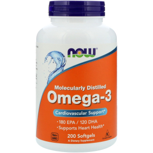 Жирні кислоти Now Foods Омега-3 1000 мг 200 желатинових капсул (733739016522) краща модель в Ужгороді