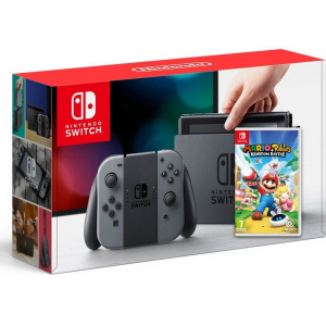 Nintendo Switch Gray + Игра Mario + Rabbids Kingdom Battle (русская версия)