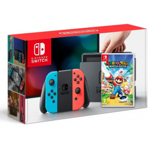 Nintendo Switch Neon Blue-Red + Гра Mario + Rabbids Kingdom Battle (російська версія) в Ужгороді