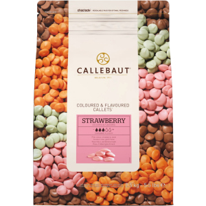 Бельгійський шоколад Callebaut Strawberry Callets у вигляді каллет зі смаком полуниці 2.5 кг (5410522516531) краща модель в Ужгороді