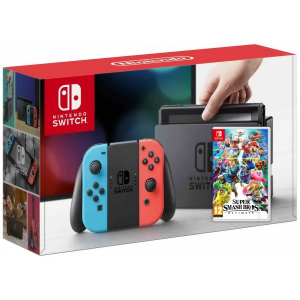 Nintendo Switch Neon Blue-Red + Гра Super Smash Bros. Ultimate (російська версія)