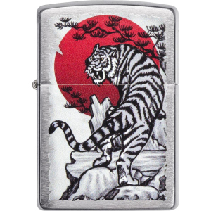 Запальничка Zippo 200 Asian Tiger Design Срібляста (Zippo 29889) краща модель в Ужгороді