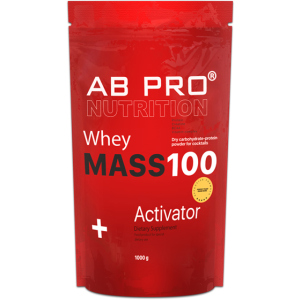 Гейнер AB PRO Mass 100 Whey Activator 1000 г Банан (MASS100ABBA40) надійний