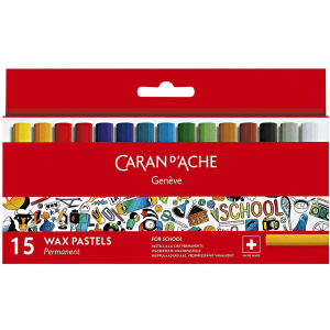 Пастель восковая Permanent Caran d'Ache School Line картонный бокс 15 цветов (7610186238154) ТОП в Ужгороде