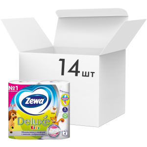 Упаковка туалетного паперу Zewa Kids тришаровий 14 шт по 4 рулони (7322540606225) в Ужгороді
