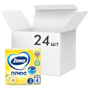 Упаковка туалетной бумаги Zewa Плюс двухслойной аромат Ромашки 24 шт по 4 рулона (4605331031301) лучшая модель в Ужгороде