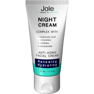 Восстанавливающий ночной крем Jole Renuwing Night Cream с гиалуроновой кислотой, комплексом пептидов и керамидов 50 мл (4820243881022) лучшая модель в Ужгороде