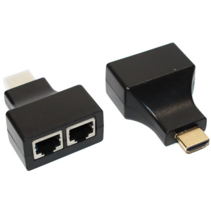 Адаптер Voltronic HDMI-2хRJ-45 Black (YT-SCPE HDMI/2P-30m720P/08516) краща модель в Ужгороді