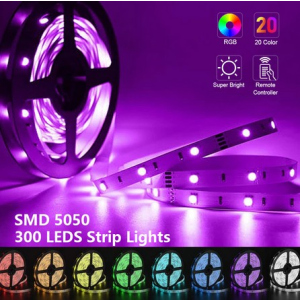 Світлодіодна стрічка вологозахисна LED SMD 5050 RGB повний комплект: контролер – пульт керування – блок живлення 12V на 3A – стрічка 5м. рейтинг