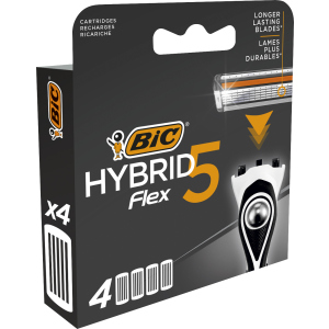 Сменные картриджи для бритья (лезвия) мужские BIC Flex 5 Hybrid 4 шт (3086123644885)