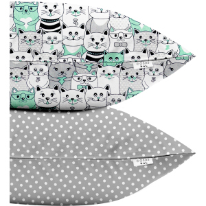 Набір наволочок Cosas Set Pillow Cats Gray Dots Grey 50х70 2 шт (4822052023709) в Ужгороді