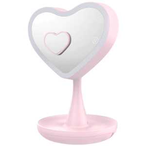 Дзеркало для макіяжу UFT Mirror Heart Pink Серце з підсвічуванням (4820176260086) ТОП в Ужгороді