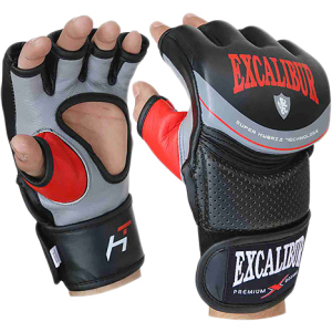 Перчатки для MMA Excalibur 687-01 Hybrid S/10 Серо-черно-красные (687-01/S/10) в Ужгороде