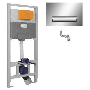 IMPRESE комплект інсталяції для унітазу 3в1 (інсталяція, кріплення, клавіша хром PAN) краща модель в Ужгороді