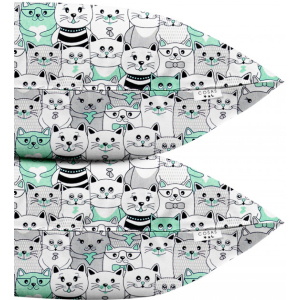 Набір наволочок Cosas Бязь Set Pillow Cats 40х60 см 2 шт Gray (4822052025147) краща модель в Ужгороді