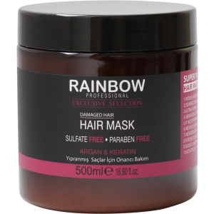 Маска для волосся без сульфатів та парабенів Rainbow Professional Exclusive Hair Аргана та кератин для пошкодженого волосся 500 мл (73353) (8697426733531) в Ужгороді