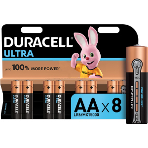 Лужні батареї Duracell Ultra Power AA 1.5В LR6 8 шт (5000394063051) в Ужгороді