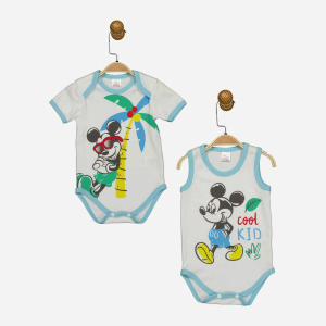 Боді Disney Mickey Mouse MC17247 86-92 см 2 шт Біло-блакитне (8691109874818) краща модель в Ужгороді