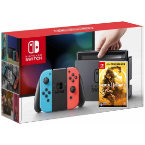 Nintendo Switch Neon Blue-Red + Игра Mortal Kombat 11 (русская версия) надежный