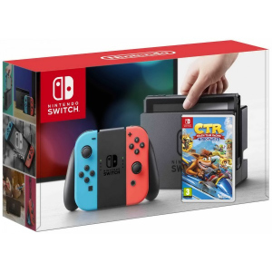 Nintendo Switch Neon Blue-Red + Игра Crash Team Racing Nitro-Fueled надежный