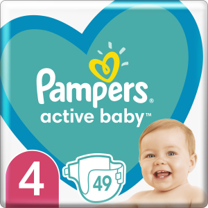 Підгузки Pampers Active Baby Розмір 4 (Maxi) 9-14 кг 49 шт (8001090949851) краща модель в Ужгороді