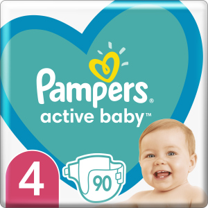 Підгузки Pampers Active Baby Розмір 4 (Maxi) 9-14 кг 90 шт (8001090950376) в Ужгороді