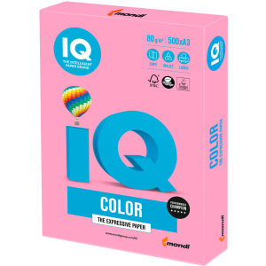 Бумага офисная IQ Color PI25 A3 80 г/м2 500 листов Розовая (9003974400273) в Ужгороде