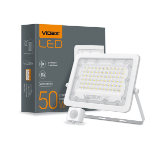 LED прожектор VIDEX F2e 50W 5000K с датчиком движения и освещенности в Ужгороде