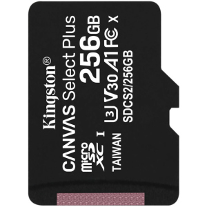 Kingston microSDXC 256GB Canvas Select Plus Class 10 UHS-I U3 V30 A1 (SDCS2/256GBSP) лучшая модель в Ужгороде