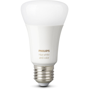 Розумна лампа Philips Hue Single Bulb E27, 9W(60Вт), 2000K-6500K, Color, Bluetooth, димована (929002216824) краща модель в Ужгороді