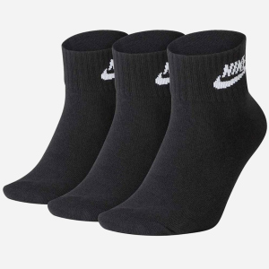 Набір шкарпеток Nike U Nk NSW Evry Essential Ankle 3Pr SK0110-010 M (38-42) 3 пари Чорний (193145890527) надійний