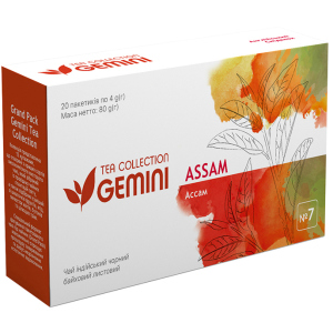 Чай чорний пакетований Gemini Tea Collection Grand Pack Ассам 4 г х 20 пакетиків (4820156430836) в Ужгороді