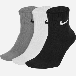 Шкарпетки Nike U Nk Everyday Ltwt Ankle 3Pr SX7677-901 42-46 (L) 3 пари Чорний/Білий/Сірий (888407239175) ТОП в Ужгороді