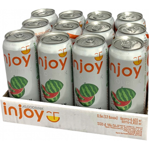 Упаковка слабоалкогольного напитка InJoy Арбуз Тоник 0.5 л х 12 шт 6.7% (4820236720970) лучшая модель в Ужгороде