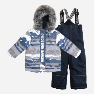Зимовий комплект (куртка + напівкомбінезон) Garden Baby 102022-63/32 86 см Сіро-синя абстракція/Синій (4821020222113) ТОП в Ужгороді