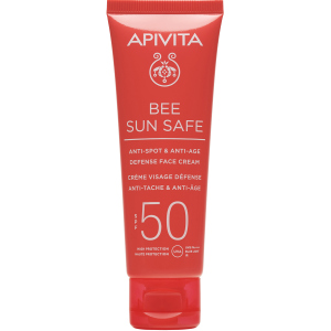 Сонцезахисний крем для обличчя Apivita Bee Sun Safe SPF50 Проти пігментних плям для захисту від старіння 50 мл (5201279080181) краща модель в Ужгороді