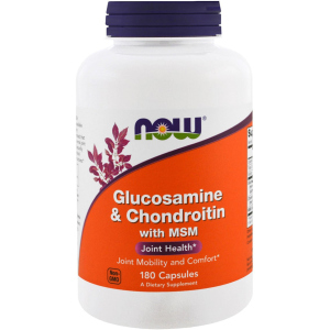 Хондропротектор Now Foods Глюкозамін і Хондроїтин з ЧСЧ, Glucosamine &amp; Chondroitin &amp; MSM, 180 капсул (733739031723) ТОП в Ужгороді