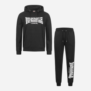 Спортивний костюм Lonsdale Cloudy 117199-1500 XXL Black/White (4251522375138) краща модель в Ужгороді